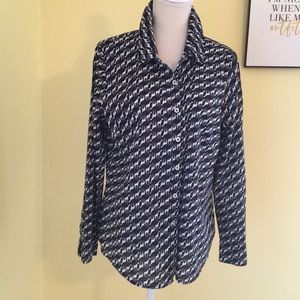 Crown and Ivy Giraffe Print Button Down